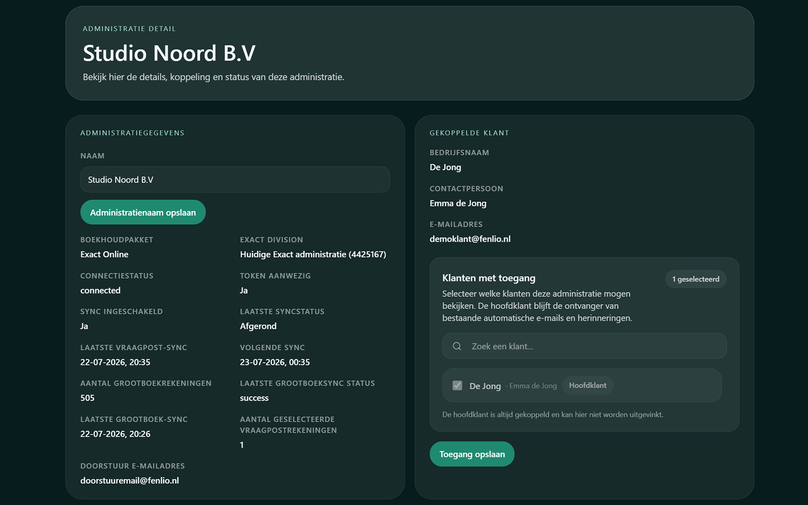 Fenlio-koppelingen met boekhoudpakketten en CSV-import